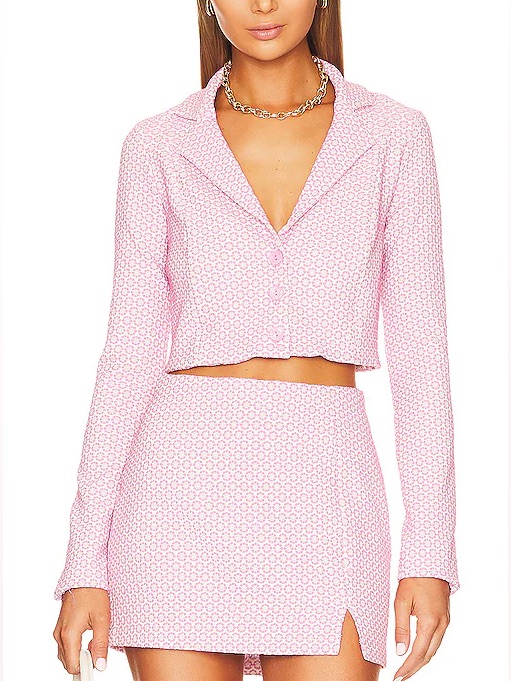 Show Me Your Mumu Set: Waldorf Jacket & Serena Skirt In Daisyjacquard